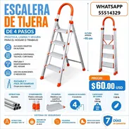 ESCALERA DE TIJERA 4 PASOS, ENTREGA DE FACTURA PARA SU GARANTÍA. VARIEDAD DE ESCALERAS Y ARTÍCULOS DE FERRETERÍA - Img 56790714