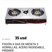 Fogón a gas de meseta de 3 hornillas.Premier - Img 56178451