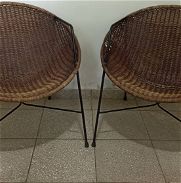 Vintage, pareja de sillas "huevo" o "nido", años 1950. - Img 45699172