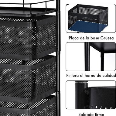 Estante de niveles giratorios 💵Precio: 55USD 🔒Material: Metal ➕Color: Negro - 4/8