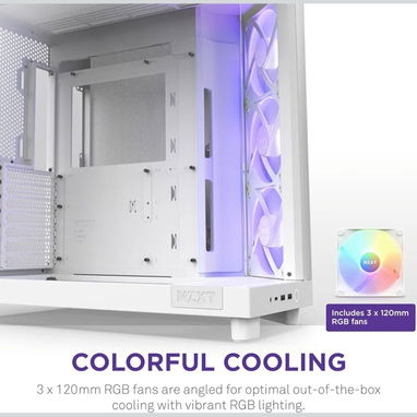 Chasis TIPO PECERA Y DOBLE CAMARA NZXT H6 FLOW RGB BLANCO SELLADO EN CAJA - Img 92345515