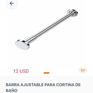Cortina de ducha PVC + barra ajustable - Img 121777417