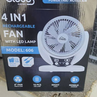 Ventilador recargable CLOUD venta por cantidad, con panel solar, luz y puerto USB - Img 126147669