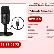 Hoco L25 Bright - Micrófono USB de escritorio con monitorización y silencio con un clic - Img 57027021