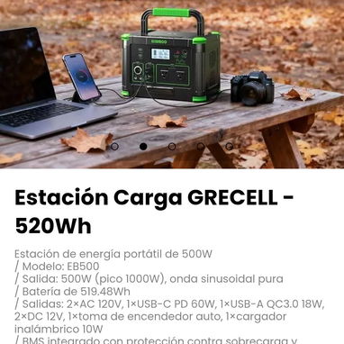 Estación Carga GRECELL - 520Wh. Batería de 519.48Wh - 2/5