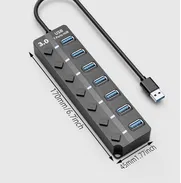 Hub USB multipuerto: 7 puertos USB 3.0. Transferencia de datos super rápida. Nuevo... - Img 47042163