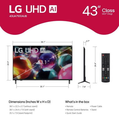 LG de 43” 4K UHD televisor inteligente ( 2025 ) con IA incluido Smart TV - Img 121375996