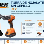Tijera de Hojalatero Portátil sin Escobillas con Baterías y Cargador 21V - Img 57452660