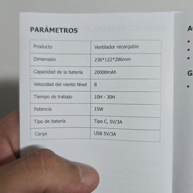 Ventiladores Recargables Marca Eko , 20 000mA , doble aspa , carga rapida - Img 122147398