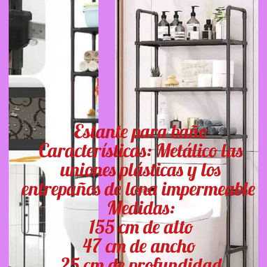 Vendo Estante de Baño – Organizador de pared o piso – Acero y plástico – Ahorra espacio 🧴 - Img 123965073
