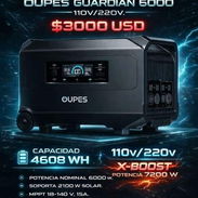 PLANTA ELECTRICA OUPES GUARDIAN 6000 DE 220/110V 6000 W NOMINAL 7200 W PICO. CARGA ULTRA RAPIDA 84 MINS - Img 55933627