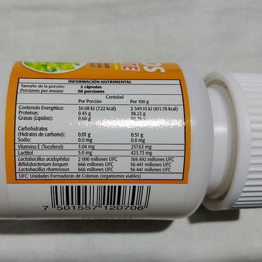 Lactobacilo, suplemento alimenticio. Frasco 100 Cápsulas 0.59g, 8.20 usd - Img 124413160