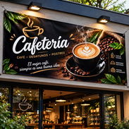 Rótulo impreso en lona para cafetería - Img 57435412