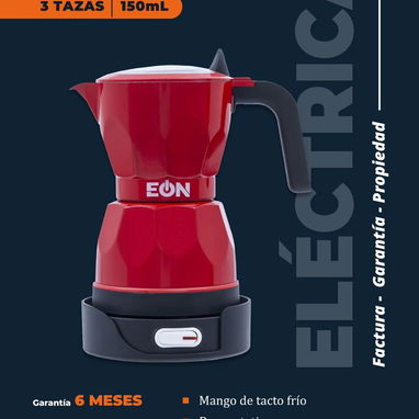 🚧 Cafetera Eléctrica de 3 & 6 Taza Marca EÒN 150 ML & 300 ML Color Gris / Rojo & Negras 🚧 - Img 116011581