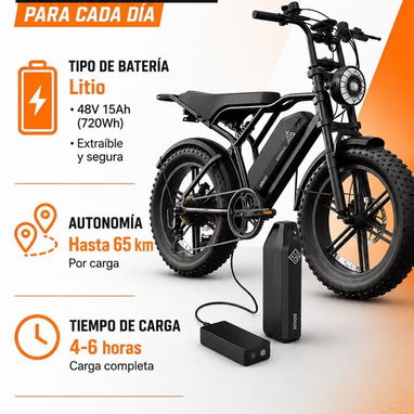 Bicimoto electrica con batería sellada - 3/3