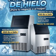 Máquina de hielo 200lb x 24h 45lb de almacenamiento 三110v 400w de consumo  Máquina de hielo 110lb x 24h 22lb de almacena - Img 57386781