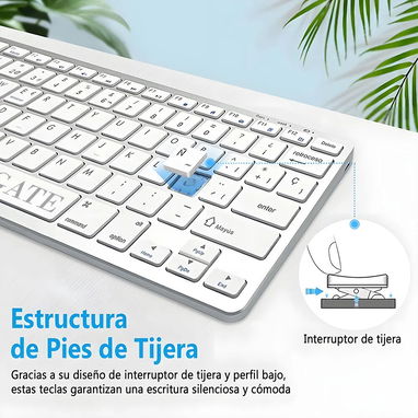 Mini Teclado Inalámbrico Bluetooth 5.0+2.4G Para Mac/Win/Android - 2/2