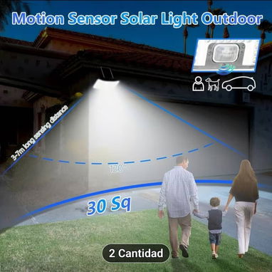 Paquete de 2 luces solares con sensor de movimiento - 3/6