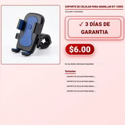 SOPORTE DE CELULAR PARA MANILLAR BT-10005 . - Img 57882380
