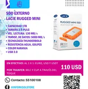 SSD Externo LaCie Rugged Mini - Rápido y Seguro | nuevo en caja ↑ 110usd - Img 49974229