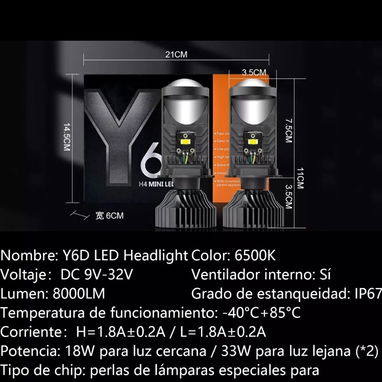 Bombillos de lupa h4 marca Y6 - 3/3