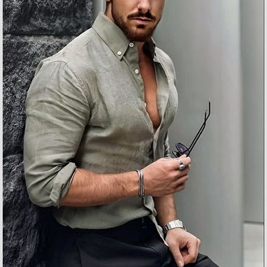 Ropa de Lino para Hombre Pantalón y Camisa Moda Italiana Ropa Blanca 52465450 - Img 102370906