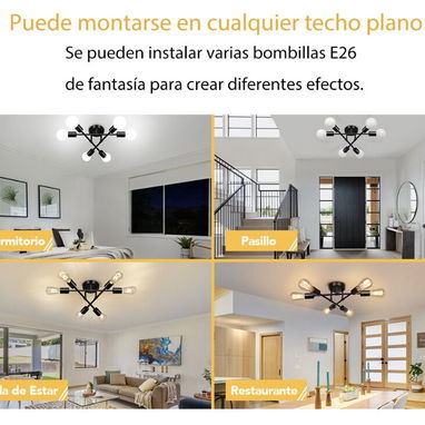 Lámpara decorativa moderna para techo negra . Nuevas en caja - Img 97187510