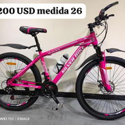 Bicicleta medida 26 Precio:💲200 USD ▪︎Freno de disco. ▪︎Suspensión delantera. ▪︎24 velocidades. ▪︎8 piñones y 3 pla - Img 55878117