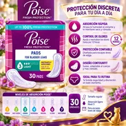 Toallas Íntimas Absorbentes Poise para Escapes de Vejiga – Nivel 3 Ligero | 30 Unidades - Img 58137037