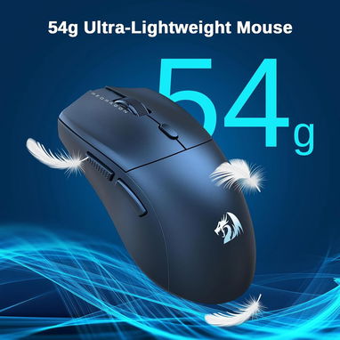 ✔️Mouse gamer Redragon inalámbrico, 3 modos,ligero, botones programables completos, software de 12000 DPI mouse gami - Img 123398659