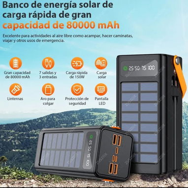 Cargador portátil de 80000 mAh para teléfono, ventilador, etc - 3/6