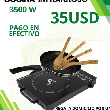 Cocinas de inducción y cocinas infrarrojas con sarten y paletas de madera incluidas incluidas en el precio - Img 123923550