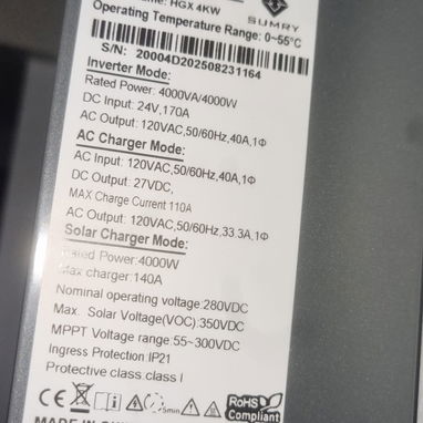 Inversor híbrido SUMRY de 24 vol 4000wat nuevo en su caja 430 dólares - 2/2
