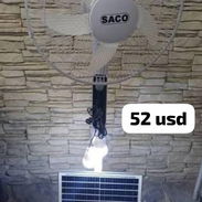 Ventilador recargable marca Saco con panel y bombillos - Img 55095883
