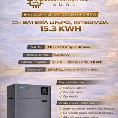 Inversor de 6kw con batería de 15.36kw - Img 117807390