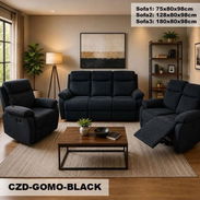 🔷 Juego de Sala 3 Sofás, $1550 usd ❗ ➖ Medidas en la foto según sofá ➖ Color :Negro y/o Gris - Img 58337525