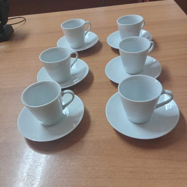 ☕ TAZAS DE CAFÉ 6 PCS BLANCAS — $8 USD - 2/2