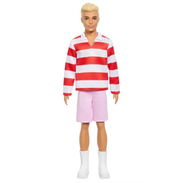 Mattel Barbie Fashionistas Ken #241 Doll in Red Striped Top and Pink Shorts with White Sneakers (30 cm) - Img 58152022