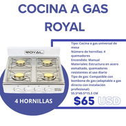 Cocina de gas de 4 hornillas Royal - Img 54799520