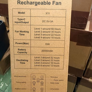 Ventilador recargable modelo X11 y F6 de 20000mAh • venta por unidad y por cantidad - 3/3