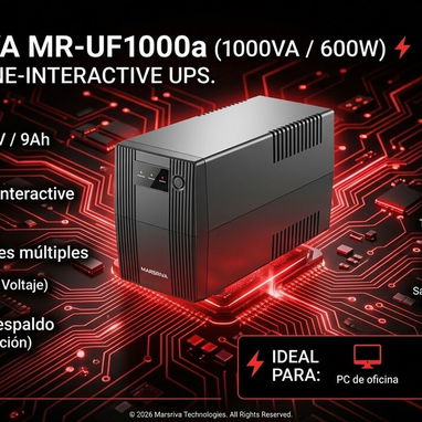 Nuevo Backup masriva 1000va/600w 1 bateria 12v 9ah 4 tomas de respaldo 140 usd - Img 123708833