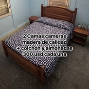 Vendo dos camas de madera de buena calidad (Cameras) + colchón y almohadas 300 usd cada una - Img 55677617