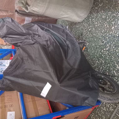 Funda Moto Negra Costuras Reforzadas, Capa de Lluvia Moto Reflectante Ligera . - 2/4