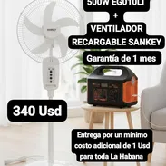 ESTACIÓN DE CARGA 500W EG010LI + VENTILADOR RECARGABLE SANKEY, Garantía de 1 mes  Entrega por 1 Usd para La Habana - Img 54042512