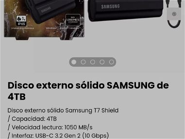 !!Disco externo sólido SAMSUNG de 4TB/ New en su caja. Modelo: Samsung T7 Shield!! - Img main-image