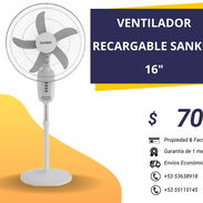 VENTILADOR RECARGABLE DE PEDESTAL MARCA SANKEY DE 16" - Img 52766989