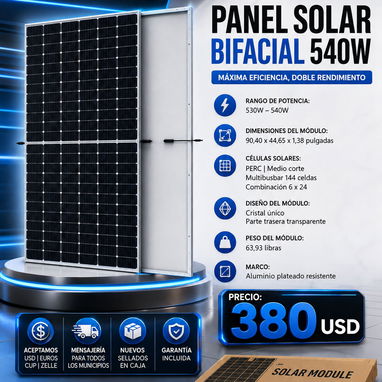 ☀️⚡ PANEL SOLAR BIFACIAL 540W – NUEVOS SELLADOS EN CAJA CON GARANTÍA ⚡☀️📲53321047 - 3/3