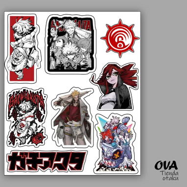 Hoja de pegatinas stickers calcomanías anime videojuegos y gamer - Img 119478004