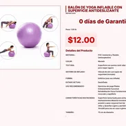 BALÓN DE YOGA INFLABLE CON SUPERFICIE ANTIDESLIZANTE . - Img 57728768