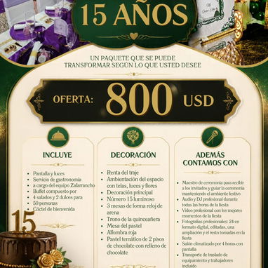 Celebración de 15 años con TODO INCLUIDO - 6/10